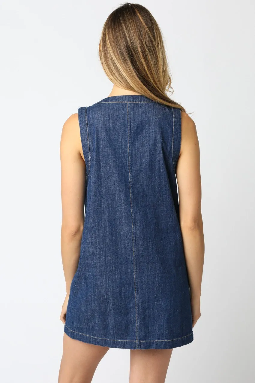 Katrina Button Down Denim Dress sold by Brightside Boutique product image thumbnail 3