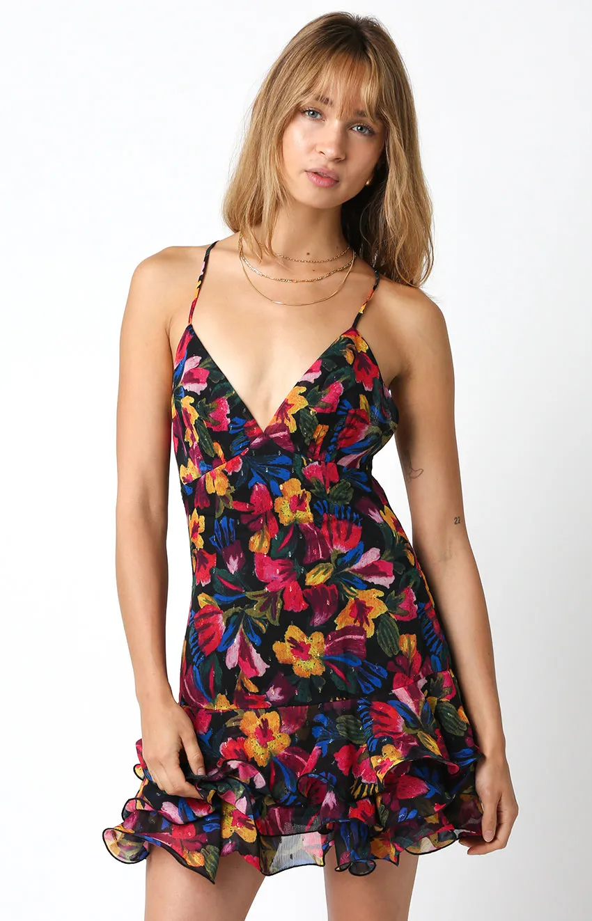 Florence Floral Mini Dress sold by Brightside Boutique