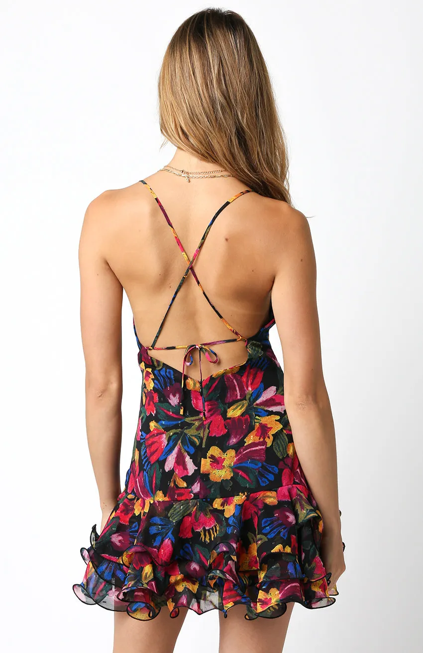 Florence Floral Mini Dress sold by Brightside Boutique product image thumbnail 2