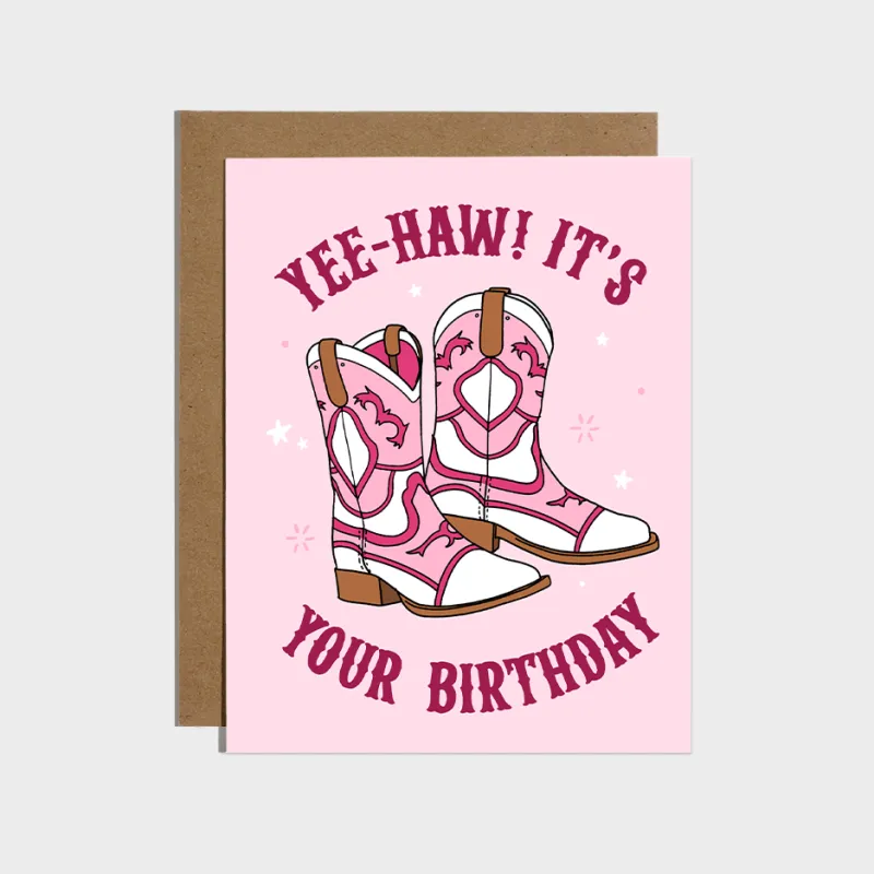 Yee-Haw Cowboy Birthday Card sold by Brightside Boutique