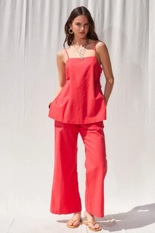 Sienna Ensemble Linen Top and Pants Set sold by Brightside Boutique