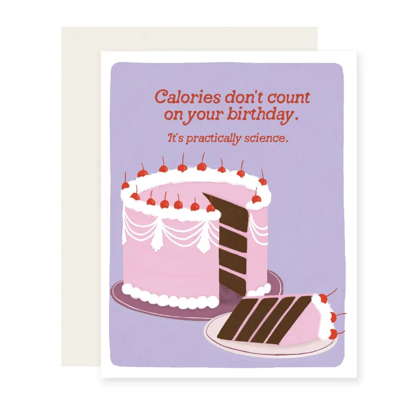 Calories Don't Count Birthday Card sold by Brightside Boutique