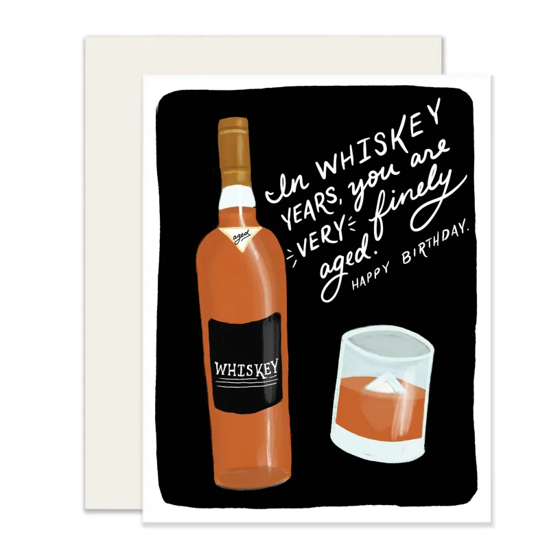 Aged Like A Fine Whiskey Birthday Card sold by Brightside Boutique