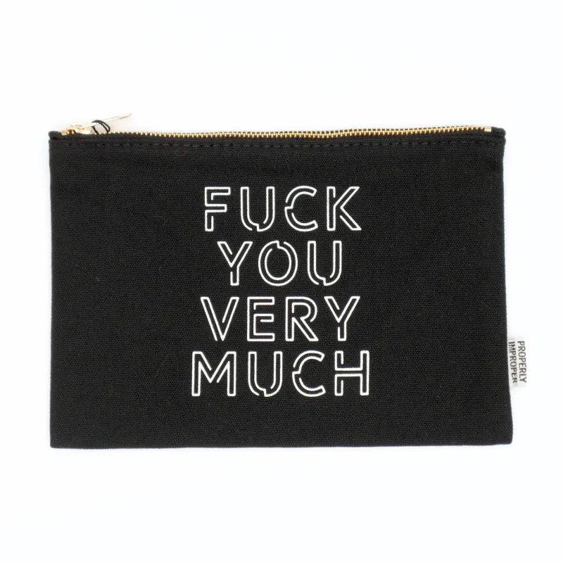 Fuck You Very Much - Canvas Pouch sold by Brightside Boutique