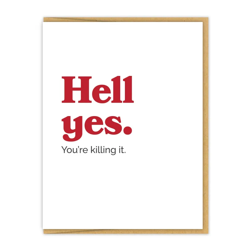 Hell Yes Congrats Card sold by Brightside Boutique