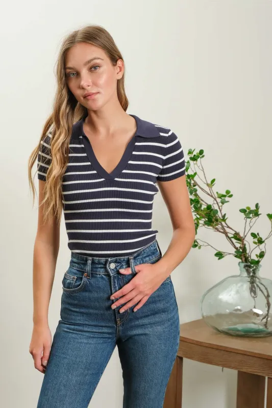 The Varsity Vibe Sweater Top made by Blu Pepper