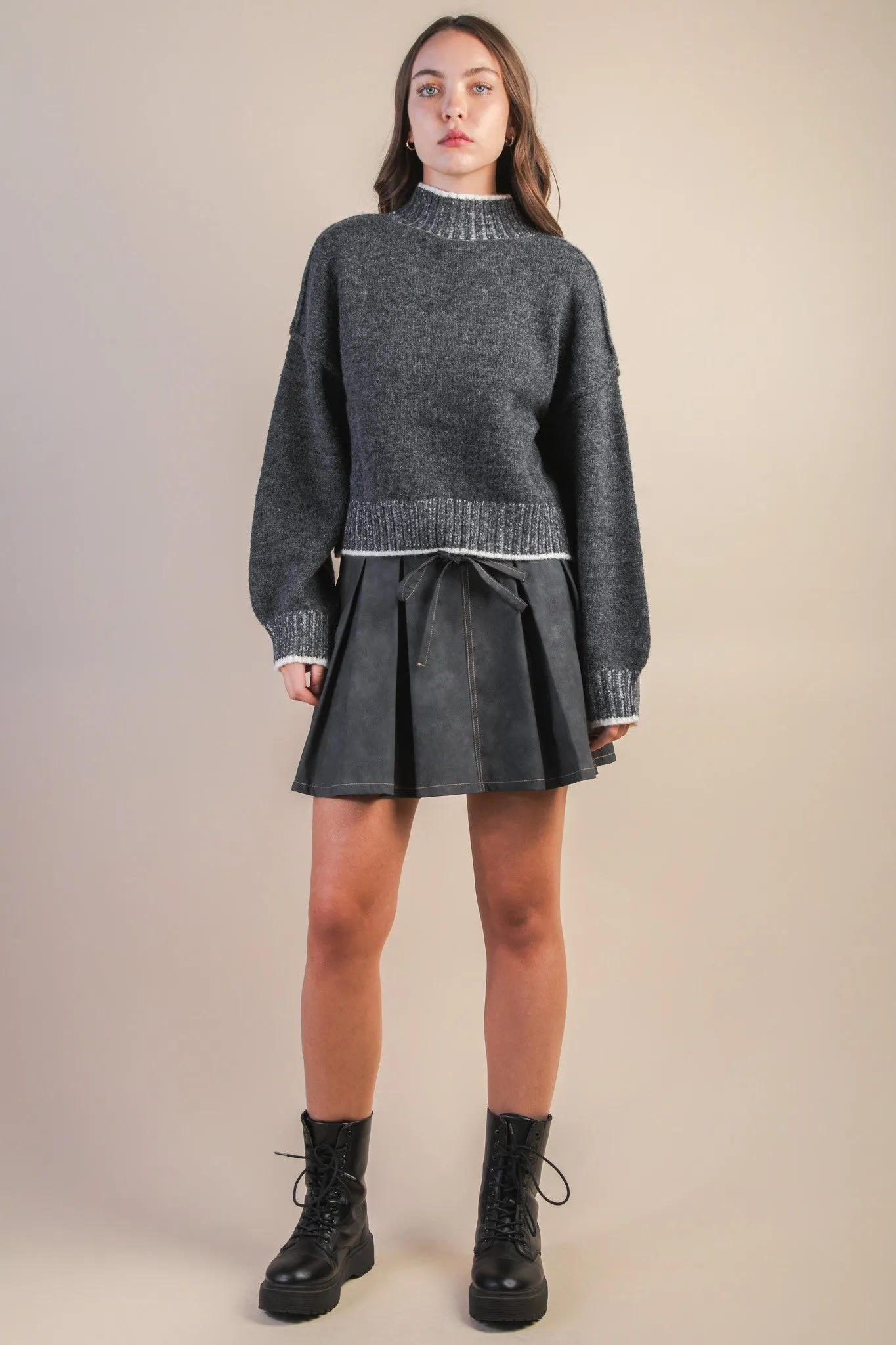 The Warm Brew Mock Neck Sweater sold by Brightside Boutique product image thumbnail 4