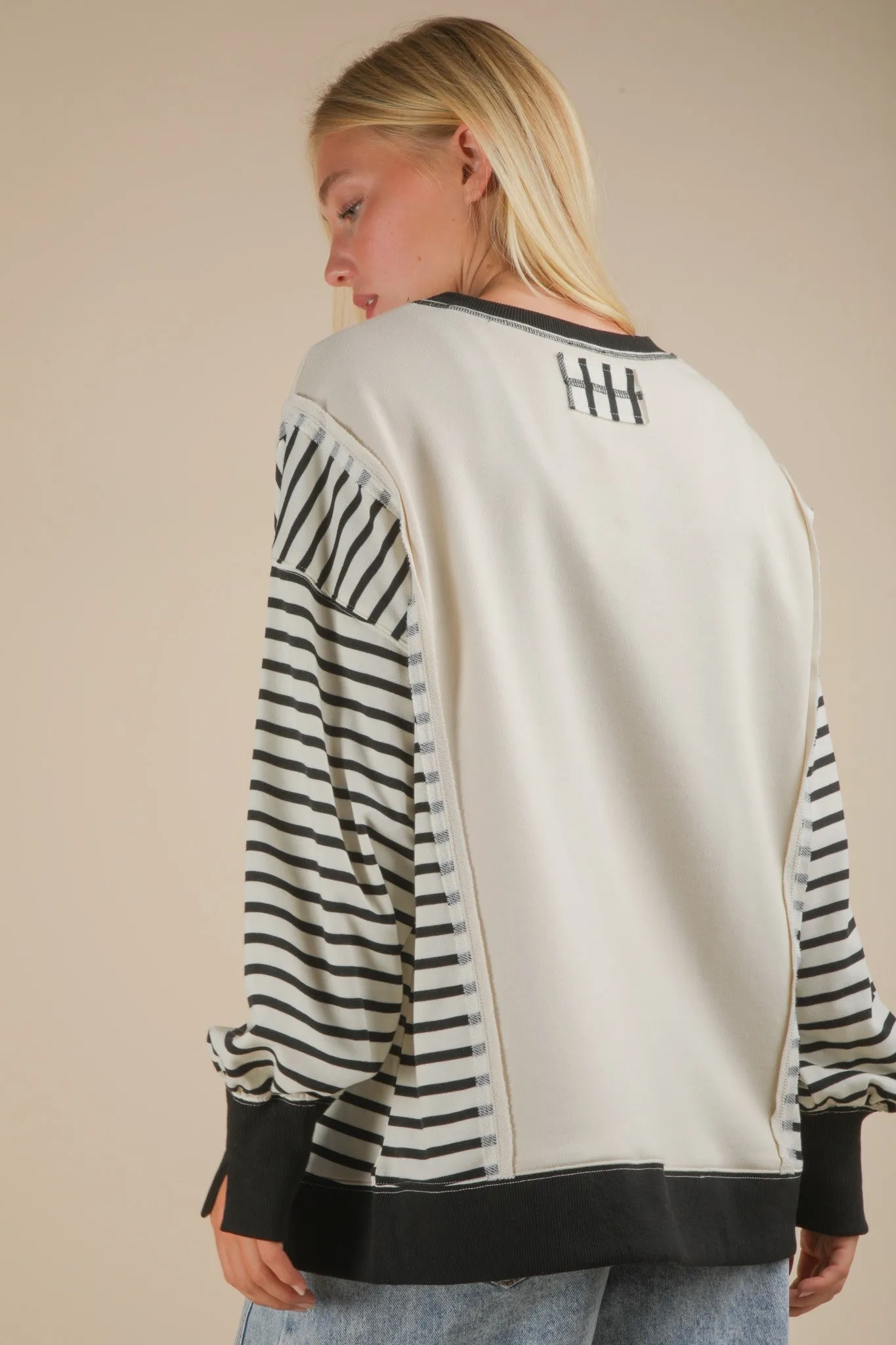 Borrowed Stripes Pullover sold by Brightside Boutique product image thumbnail 4