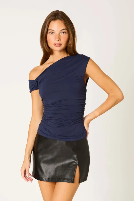 Fireside Drape Asymmetrical Top sold by Brightside Boutique