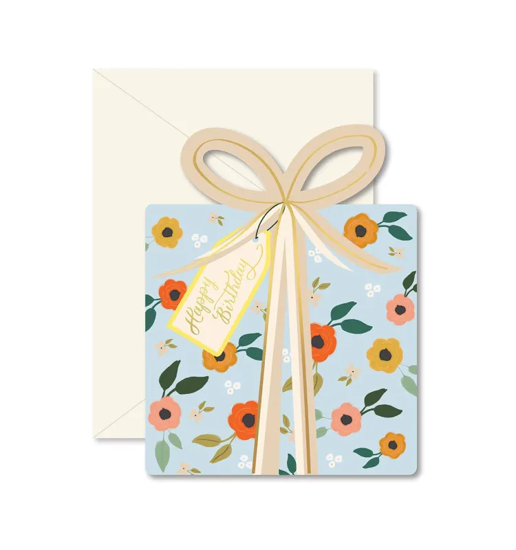 Blue Floral Birthday Gift Card made by Brightside Boutique