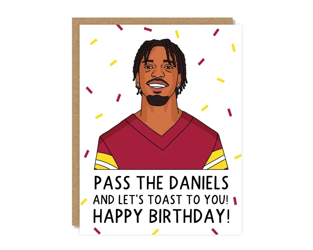 Washington Commanders Jayden Daniels Birthday Card sold by Brightside Boutique