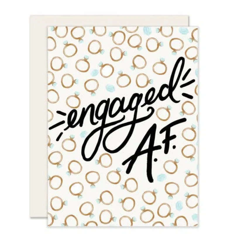 Engaged AF Card Card sold by Brightside Boutique