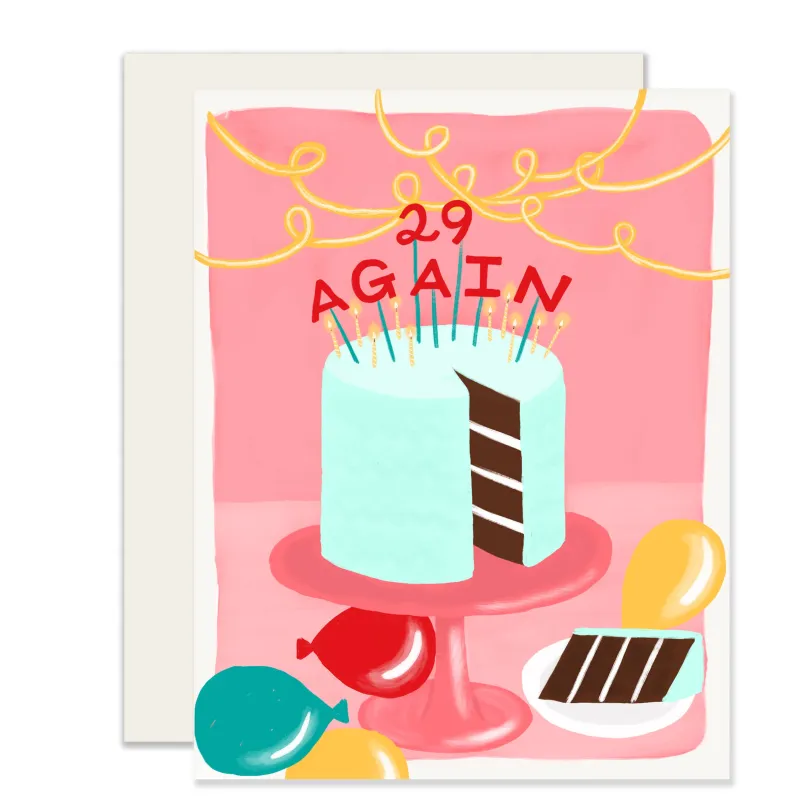 29 Again Birthday Card sold by Brightside Boutique