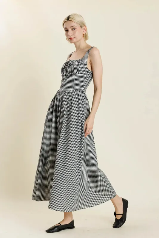 Plaid & Poise Maxi Dress sold by Brightside Boutique