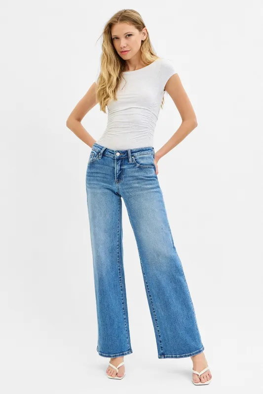 Amber Trail Wide Leg Jean sold by Brightside Boutique