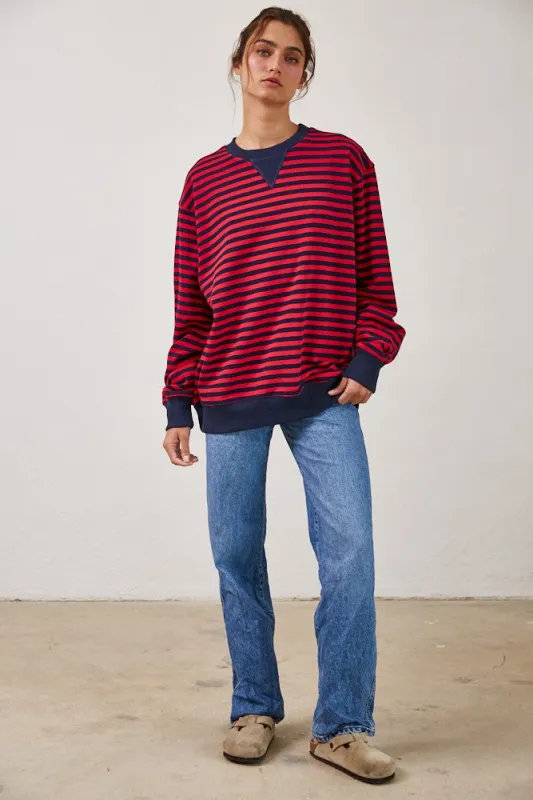 Retro Striped Sweatshirt sold by Brightside Boutique