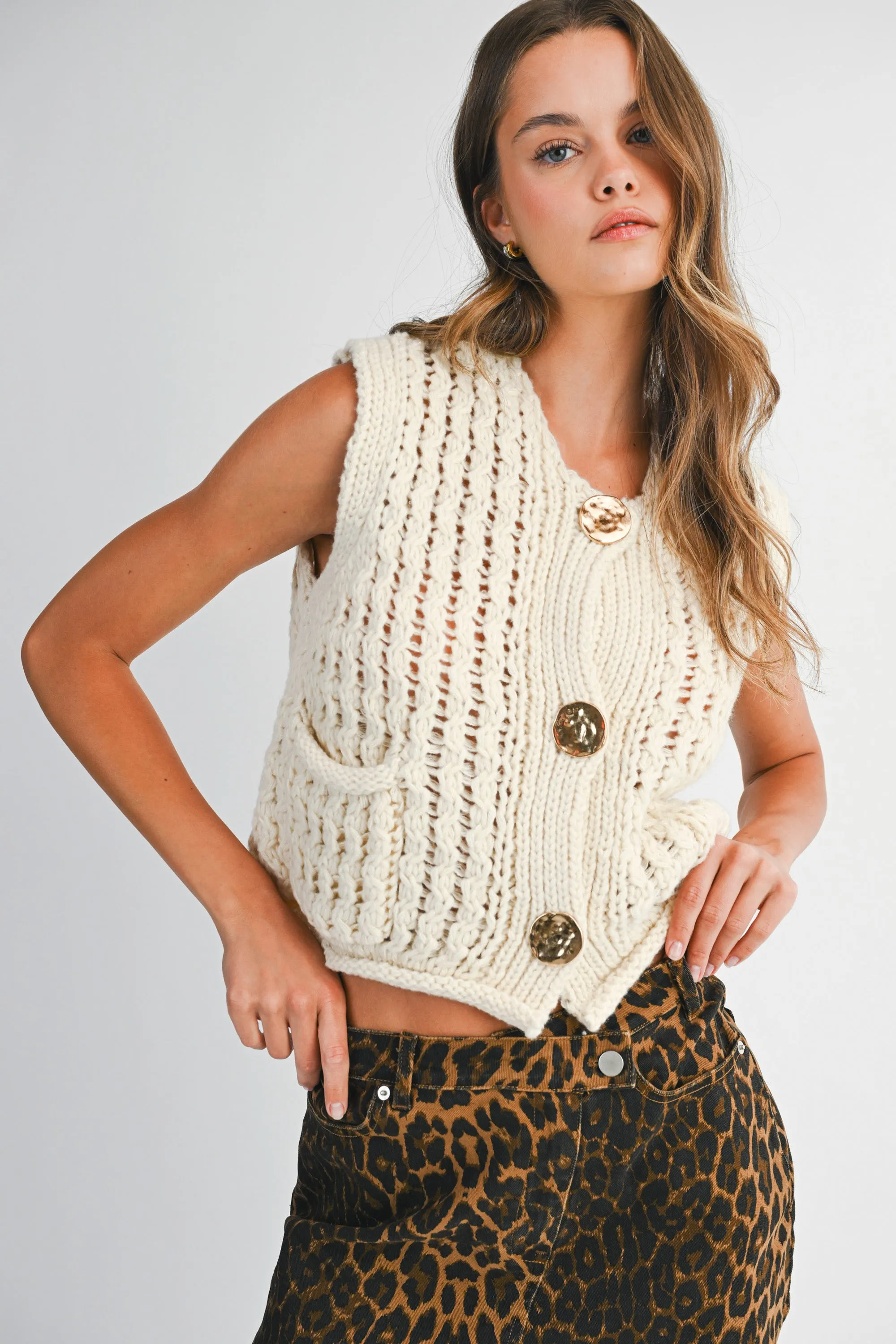 Autumn On The Ave Knit Vest sold by Brightside Boutique product image thumbnail 3