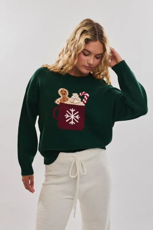 Fireside Cocoa Knit Sweater sold by Brightside Boutique