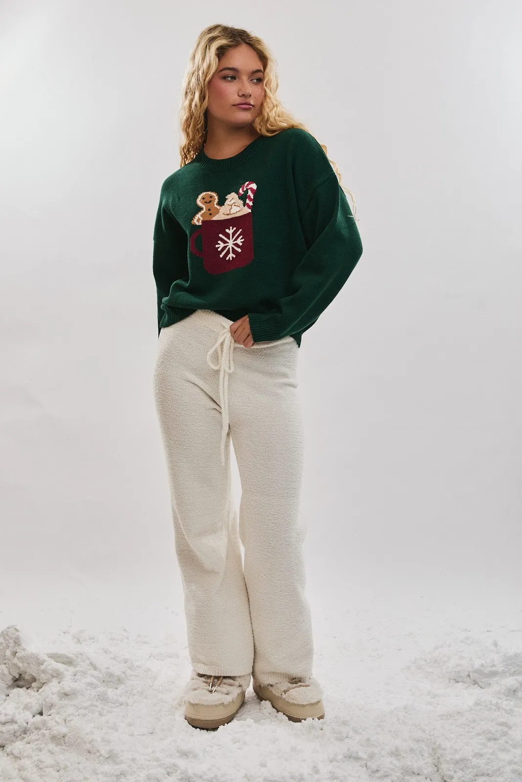 Fireside Cocoa Knit Sweater sold by Brightside Boutique product image thumbnail 5