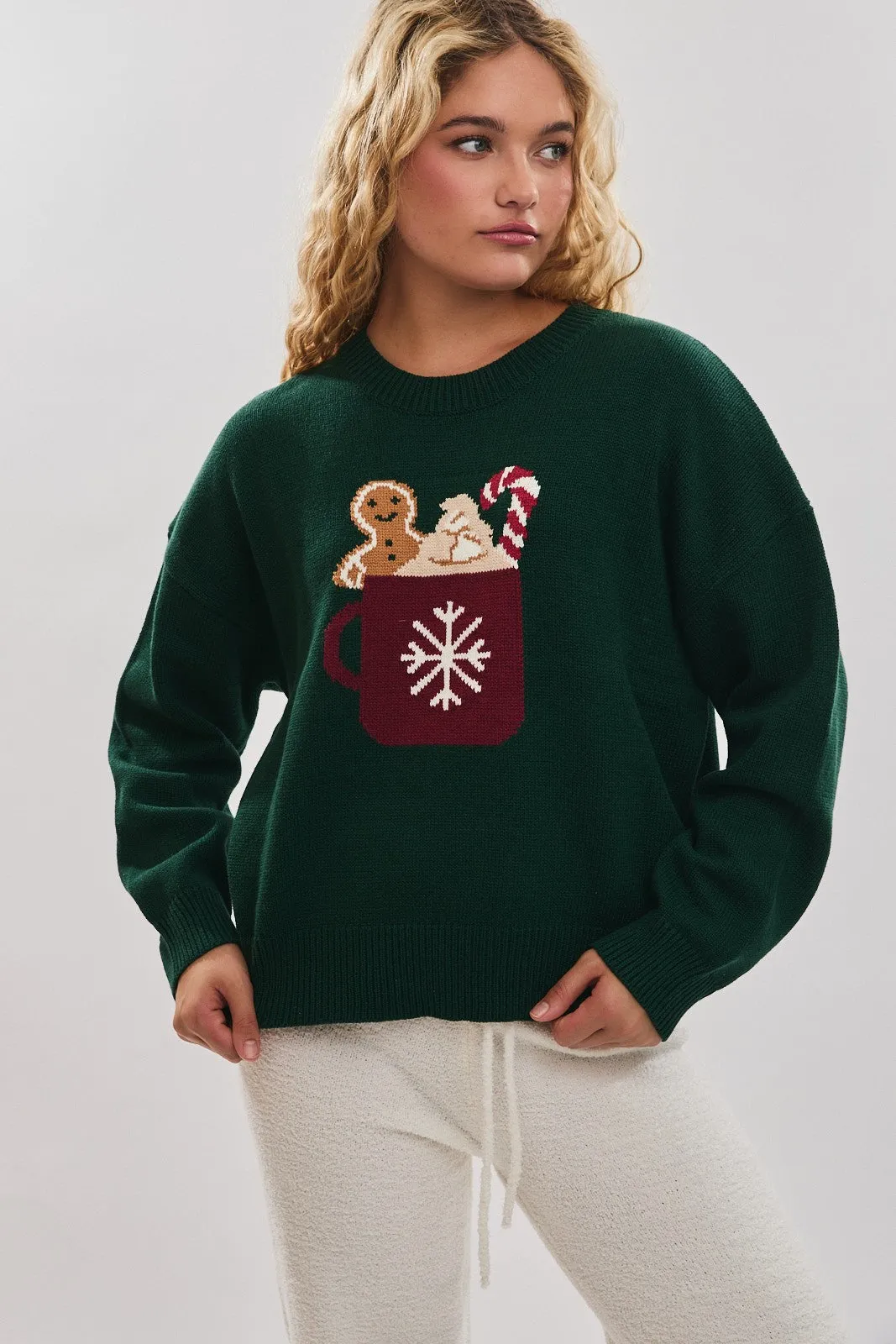 Fireside Cocoa Knit Sweater sold by Brightside Boutique product image thumbnail 2