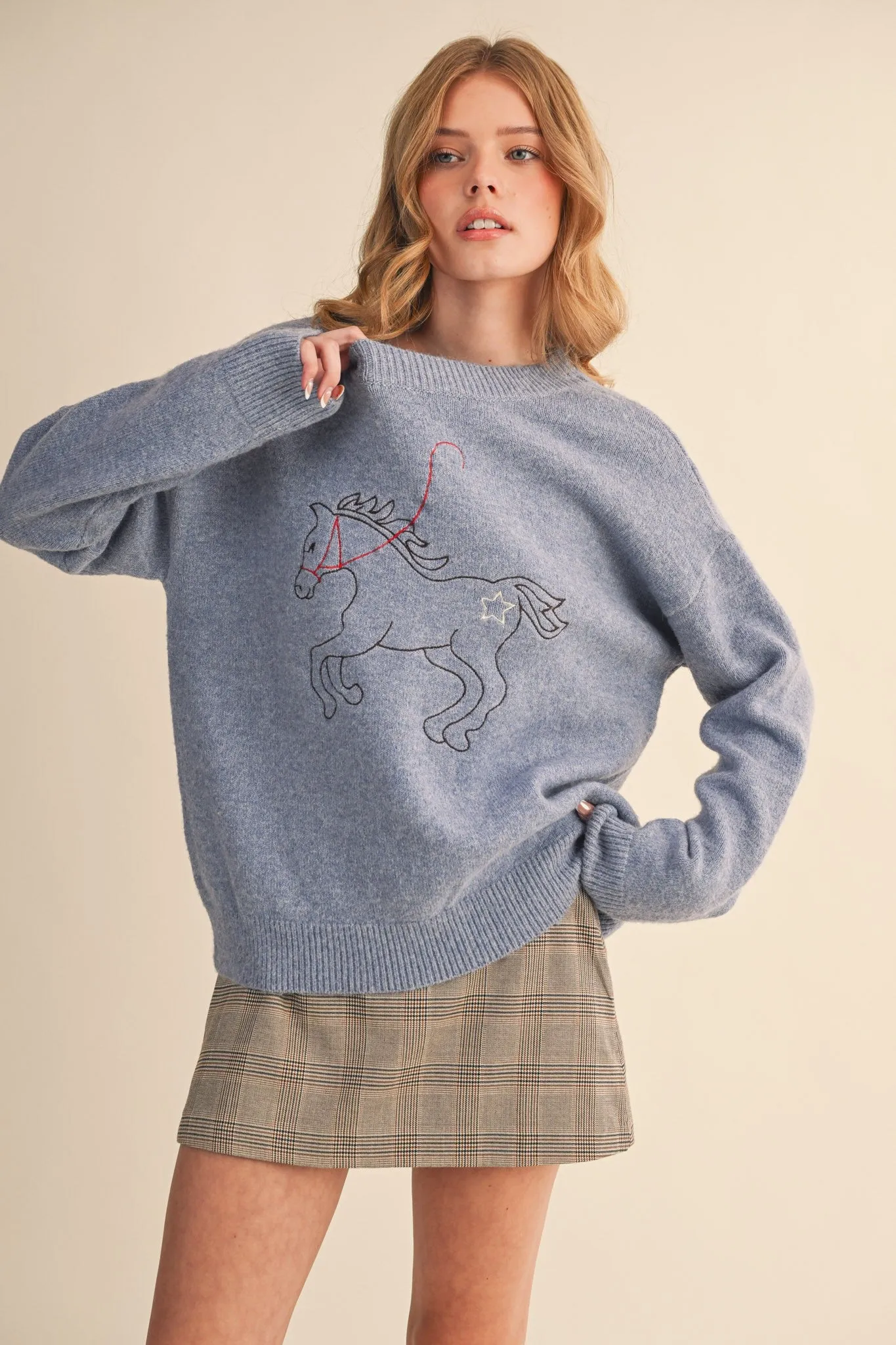 Equestrian Charm Sweater sold by Brightside Boutique product image thumbnail 4