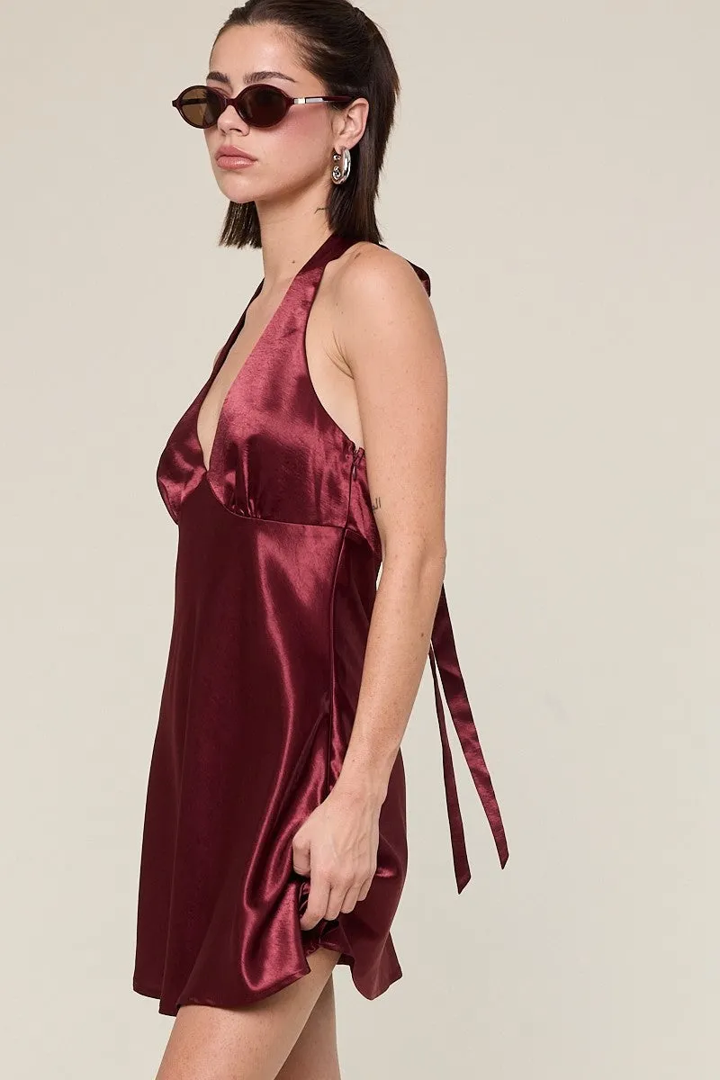 Golden Hour Halter Mini Dress sold by Brightside Boutique product image thumbnail 2