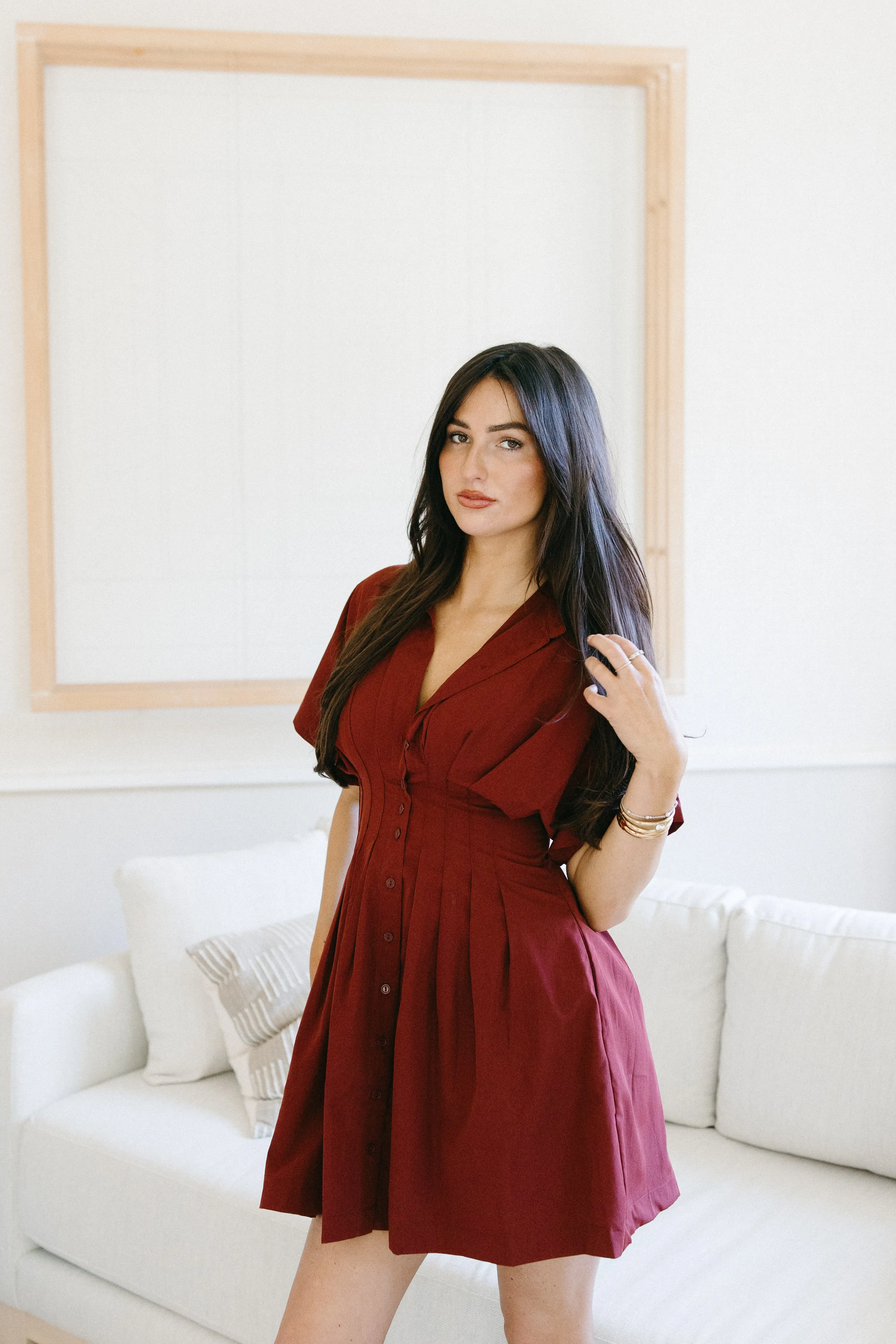 The Harper Pintuck Mini Dress sold by Brightside Boutique product image thumbnail 4