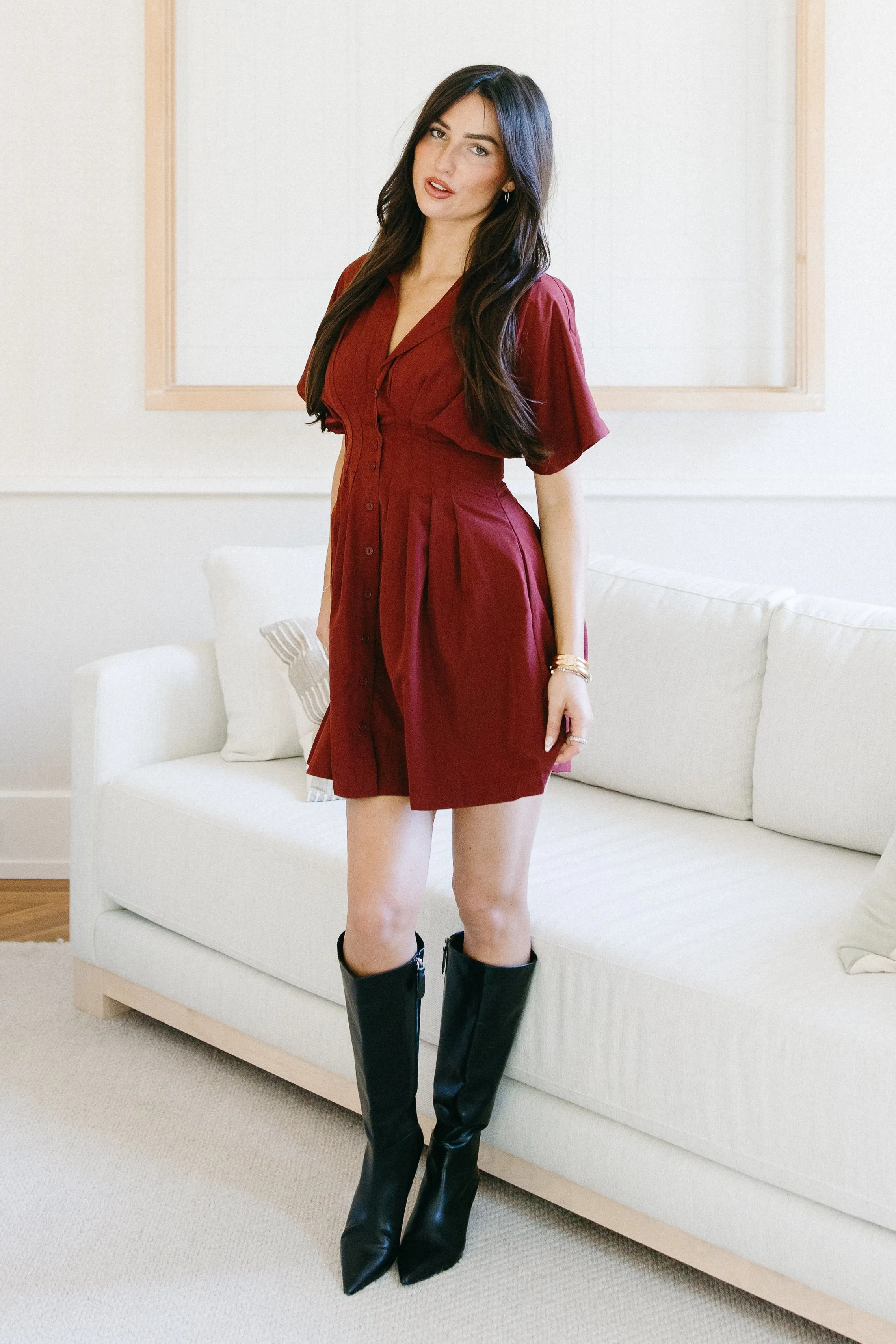 The Harper Pintuck Mini Dress sold by Brightside Boutique product image thumbnail 2