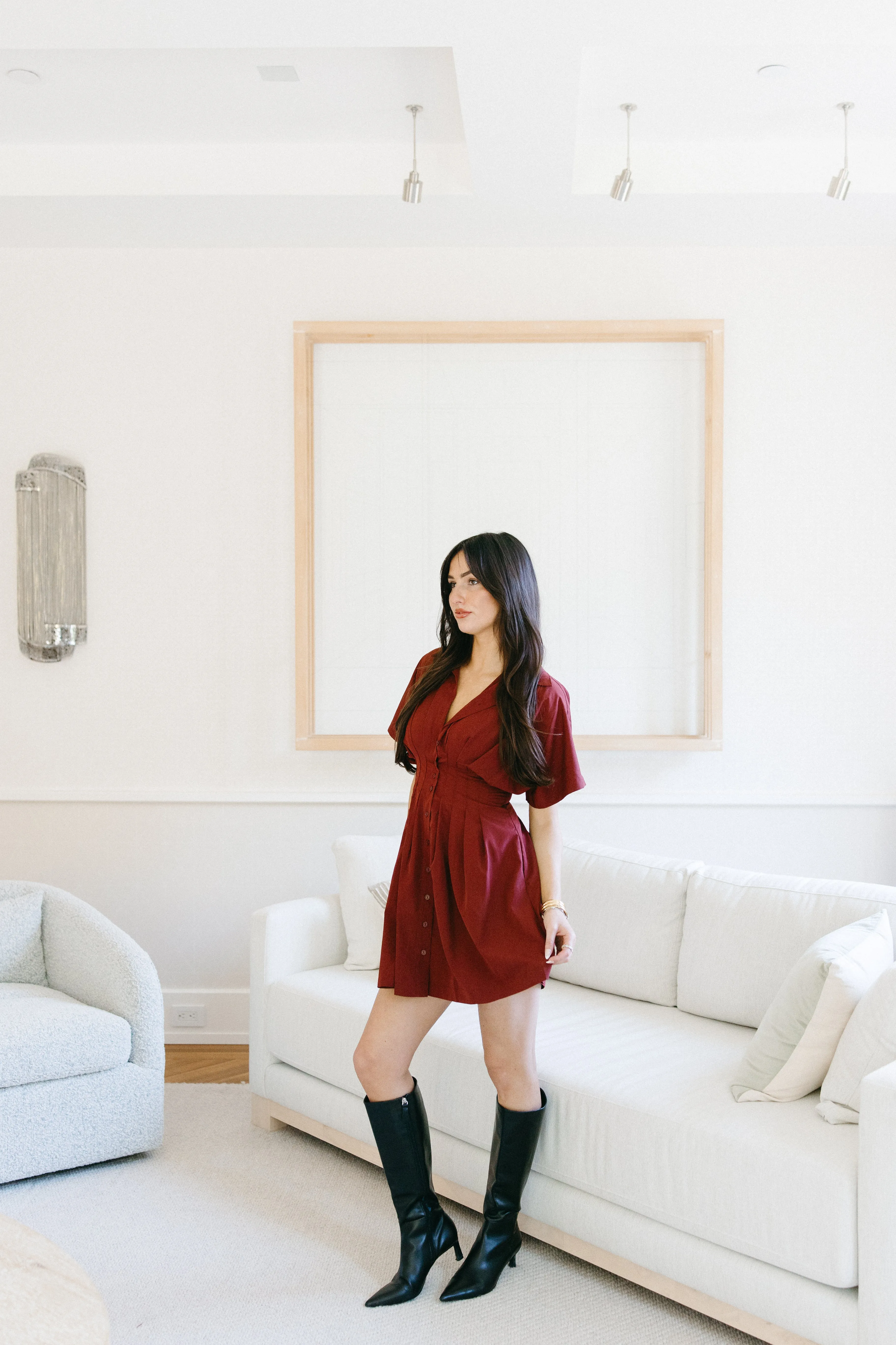 The Harper Pintuck Mini Dress sold by Brightside Boutique product image thumbnail 3