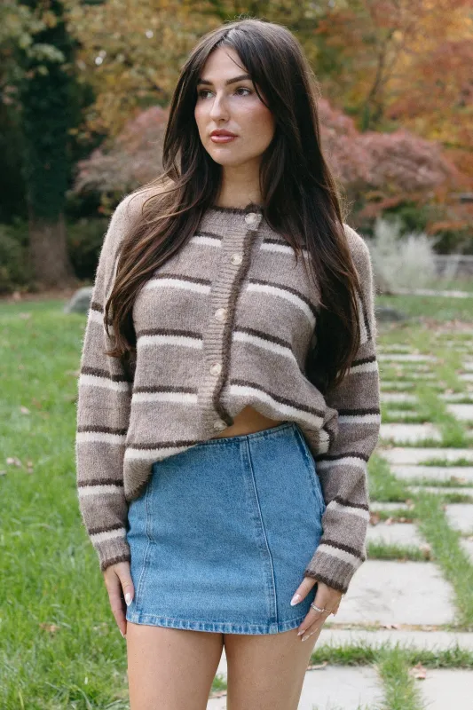 The Sunday Stripe Cardigan sold by Brightside Boutique