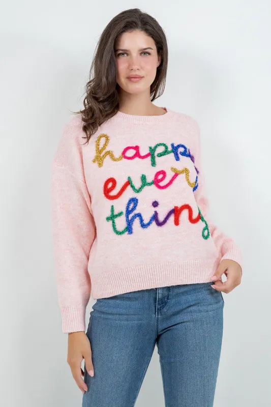 Happy Everything Sweater sold by Brightside Boutique