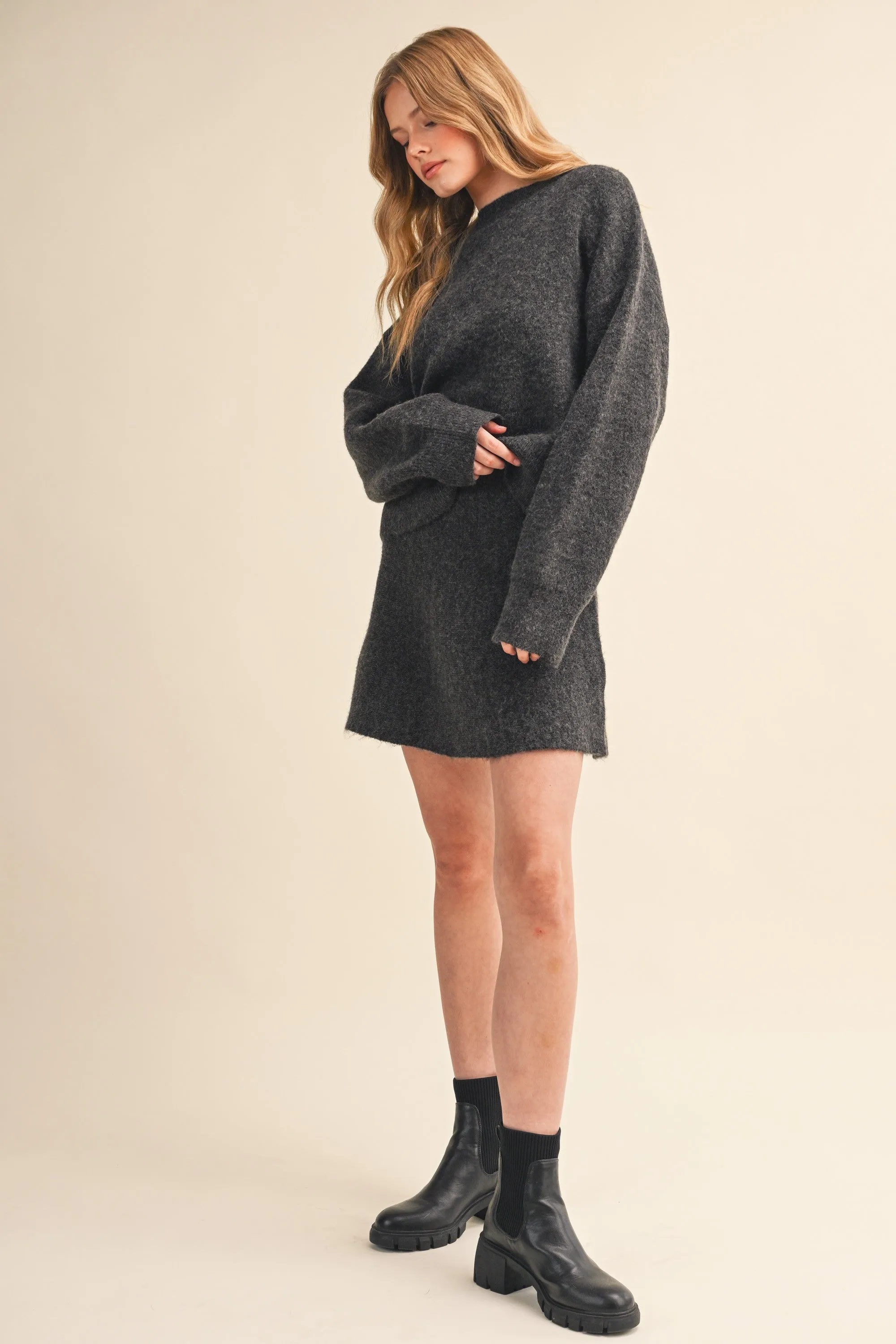 The Amélie Knit Flared Mini Skirt sold by Brightside Boutique product image thumbnail 5