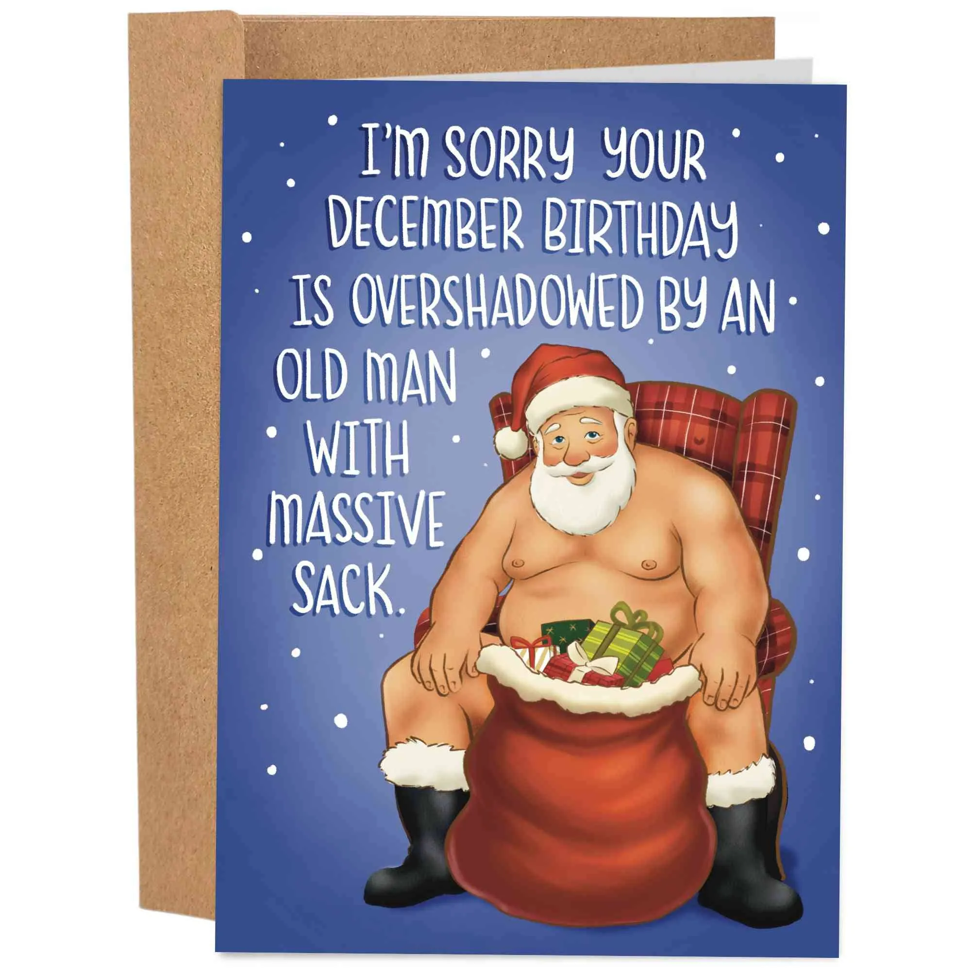 Old Man With A Massive Sack Christmas Card sold by Brightside Boutique