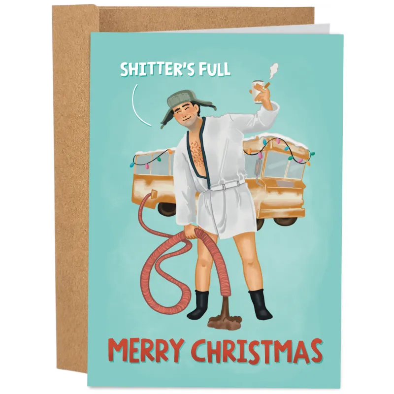 Shitter's Full Merry Christmas Card sold by Brightside Boutique