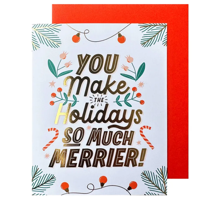 Merrier Holiday Card sold by Brightside Boutique