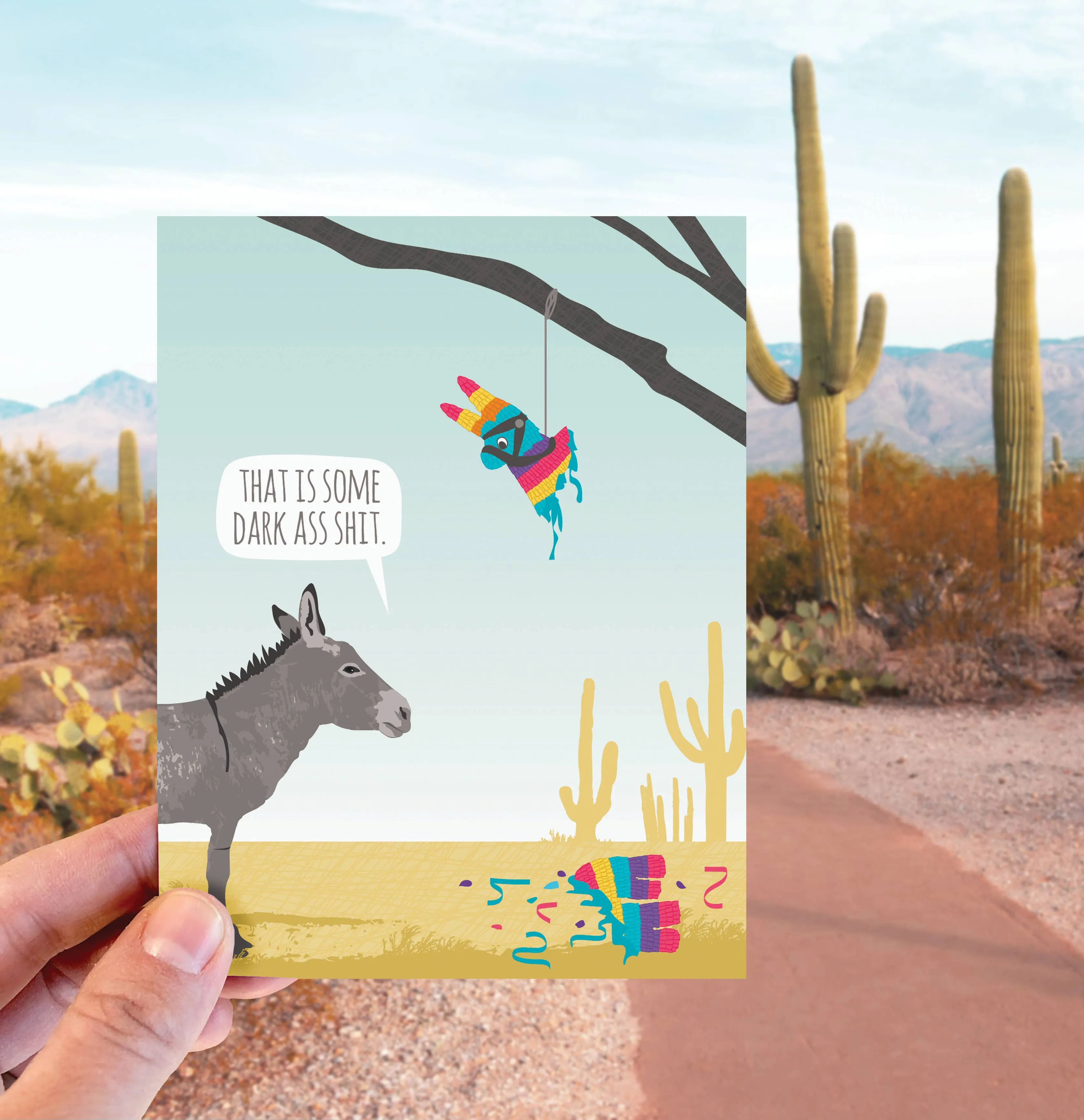 Donkey Pinata Birthday Card sold by Brightside Boutique product image thumbnail 3