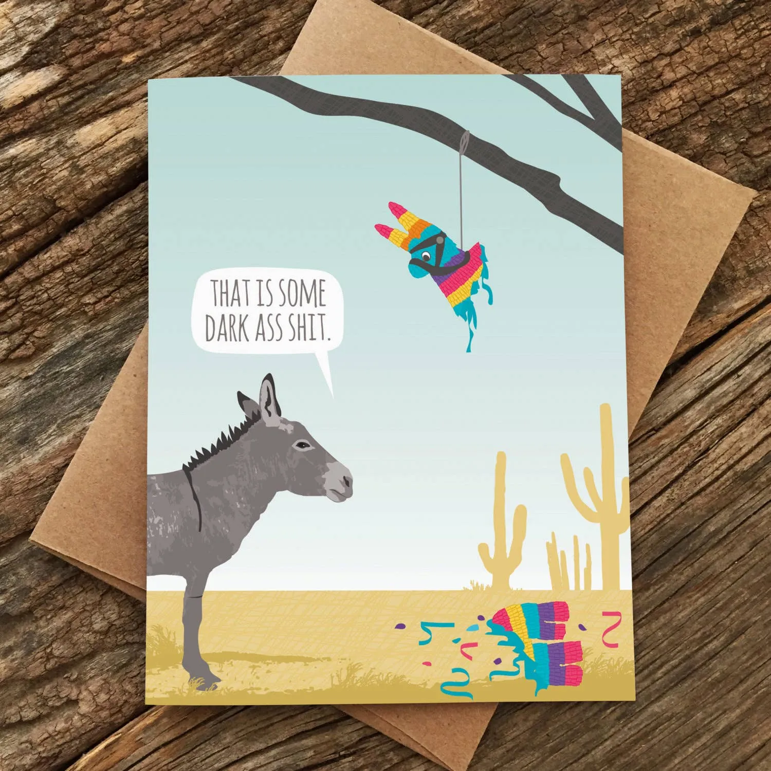 Donkey Pinata Birthday Card sold by Brightside Boutique product image thumbnail 4
