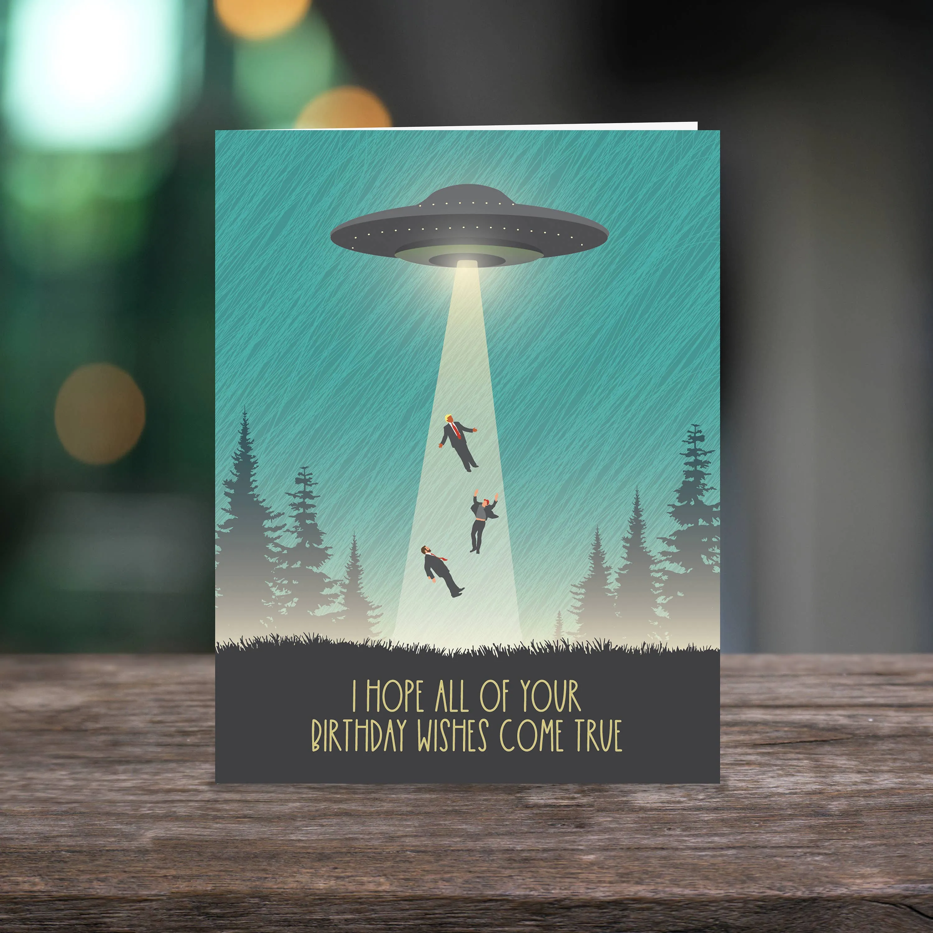 UFO Birthday Wishes Card sold by Brightside Boutique product image thumbnail 2
