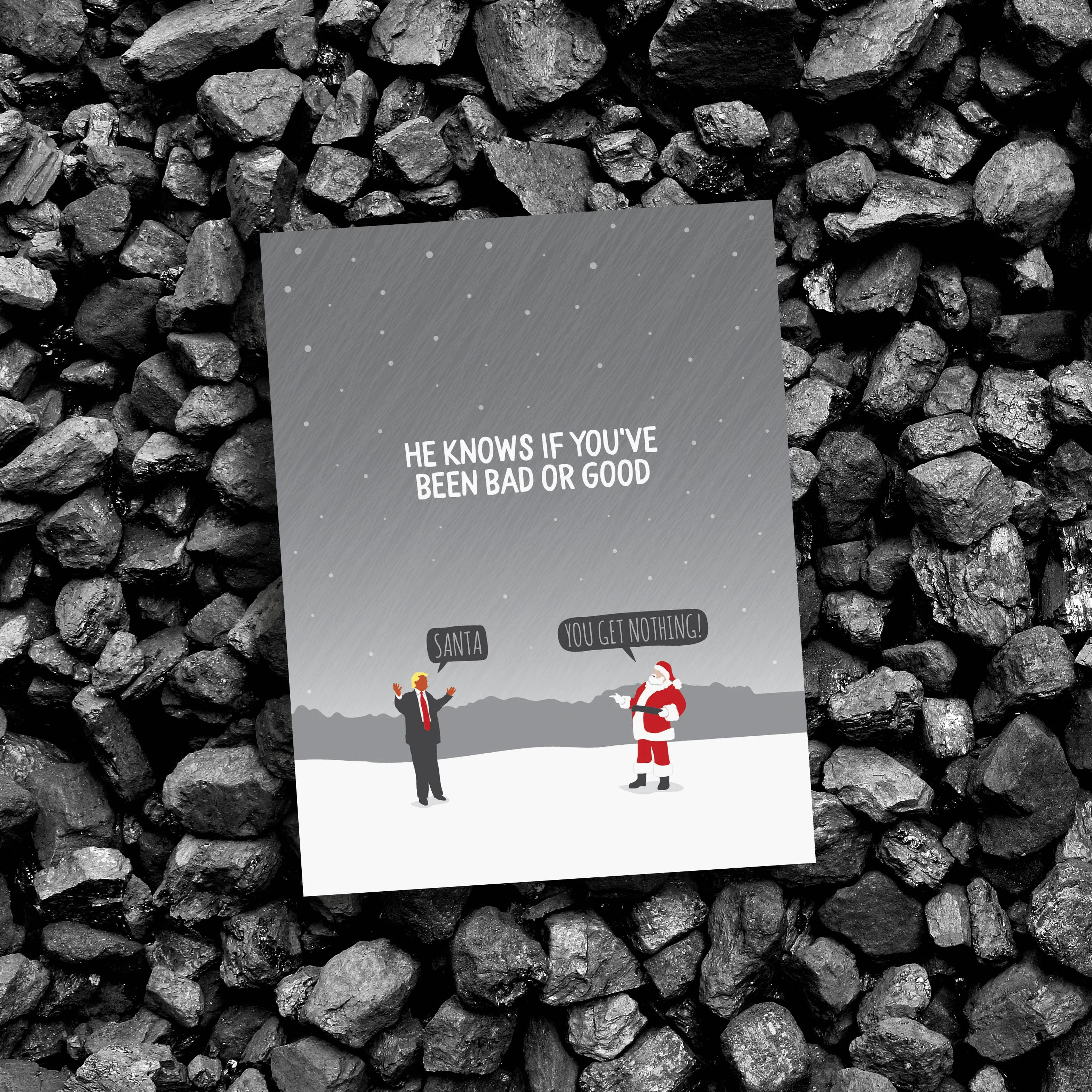 He Knows Funny Anti-Trump Christmas Card sold by Brightside Boutique product image thumbnail 2