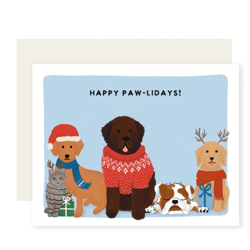 Paw-lidays Card Christmas Card sold by Brightside Boutique