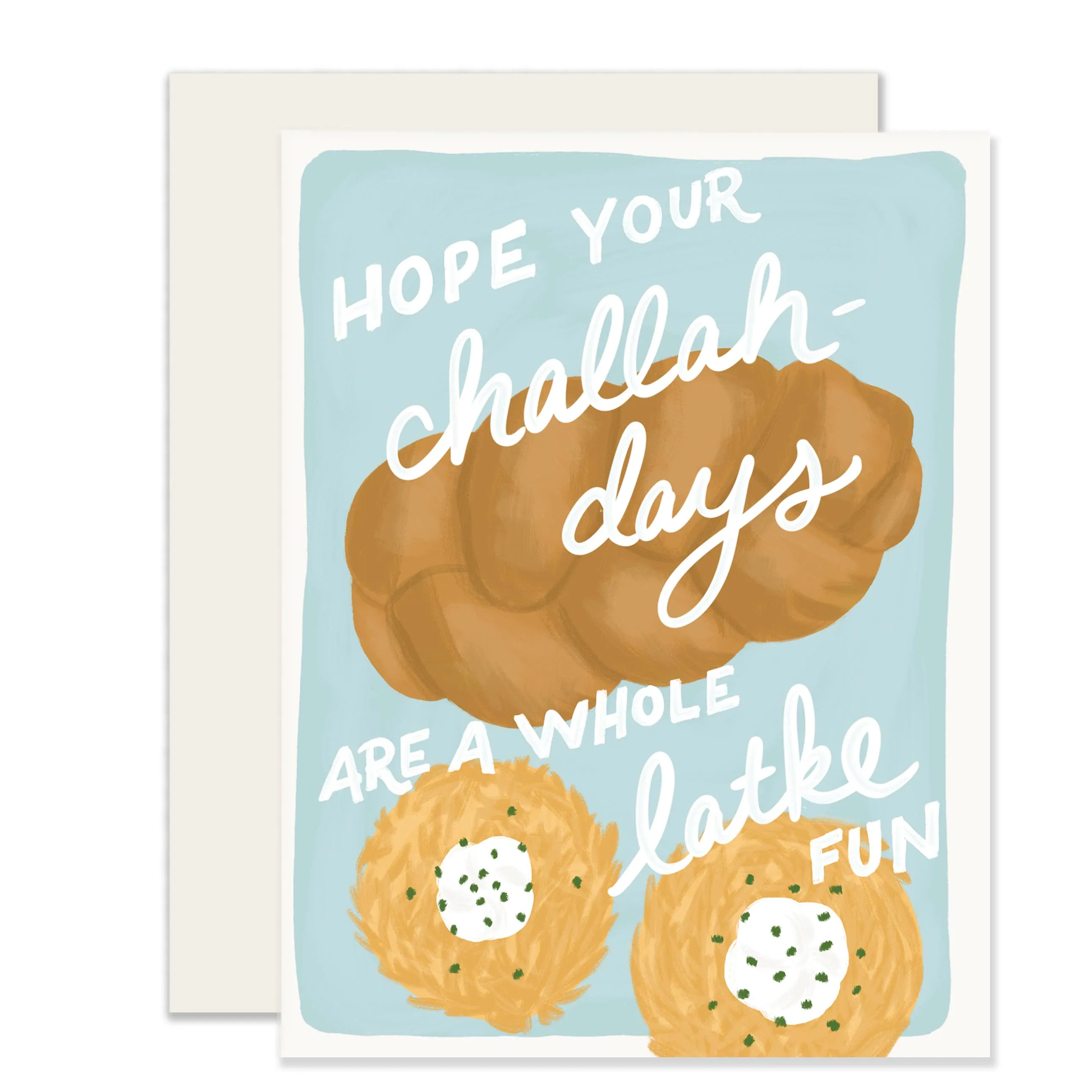 Challah & Latke Hanukkah Card sold by Brightside Boutique