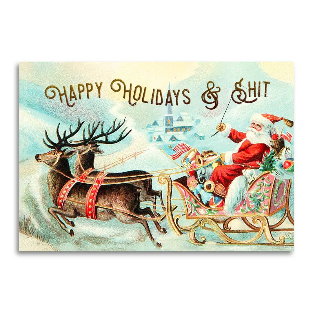 Happy Holidays & Shit Christmas Card sold by Brightside Boutique