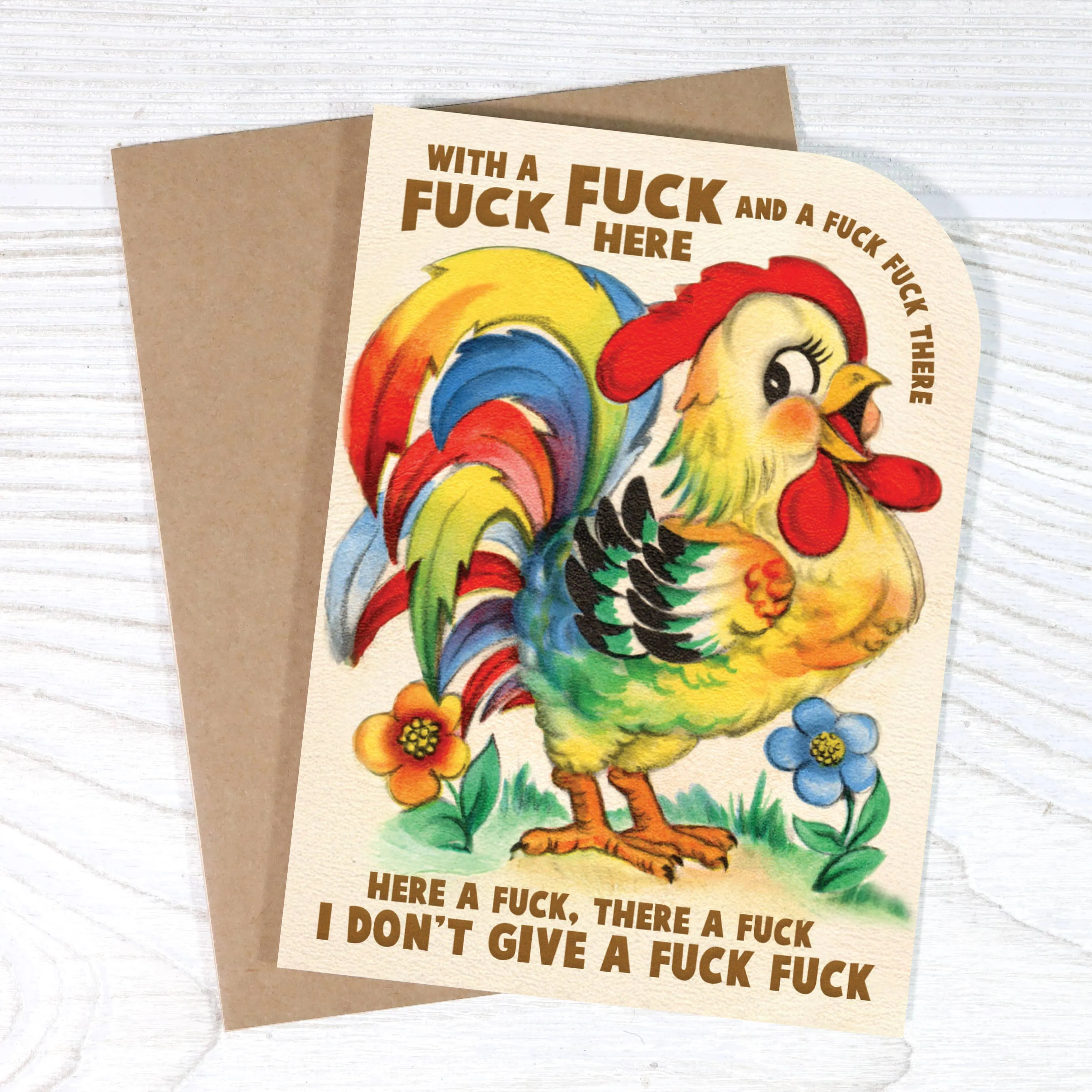 With a Fuck Fuck Here Greeting Card sold by Brightside Boutique product image thumbnail 2