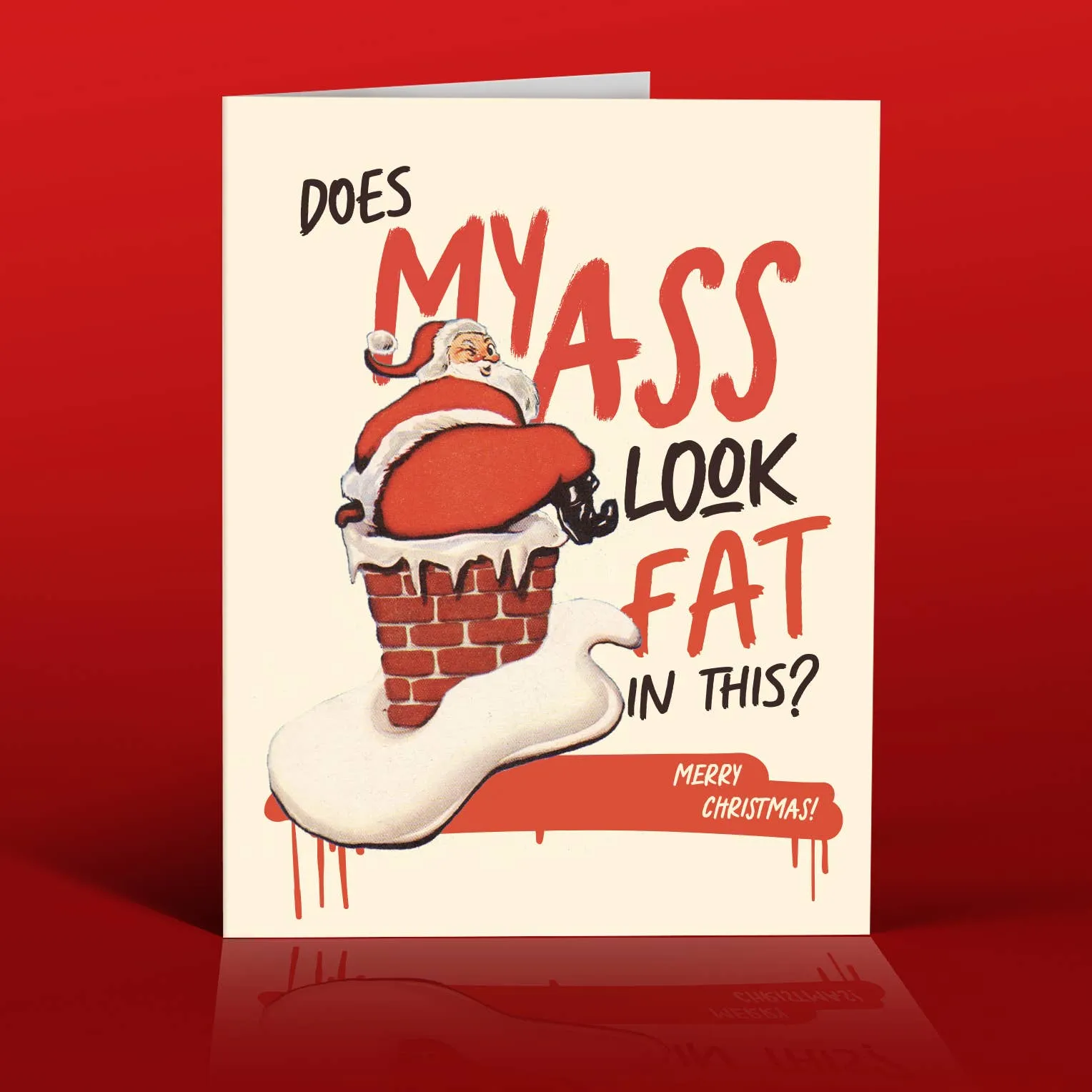 FAT ASS SANTA Christmas Card sold by Brightside Boutique product image thumbnail 4