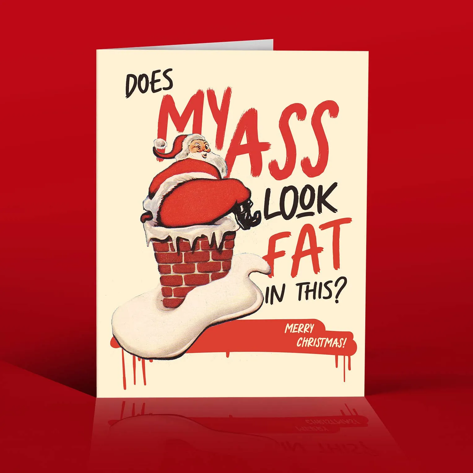 FAT ASS SANTA Christmas Card sold by Brightside Boutique
