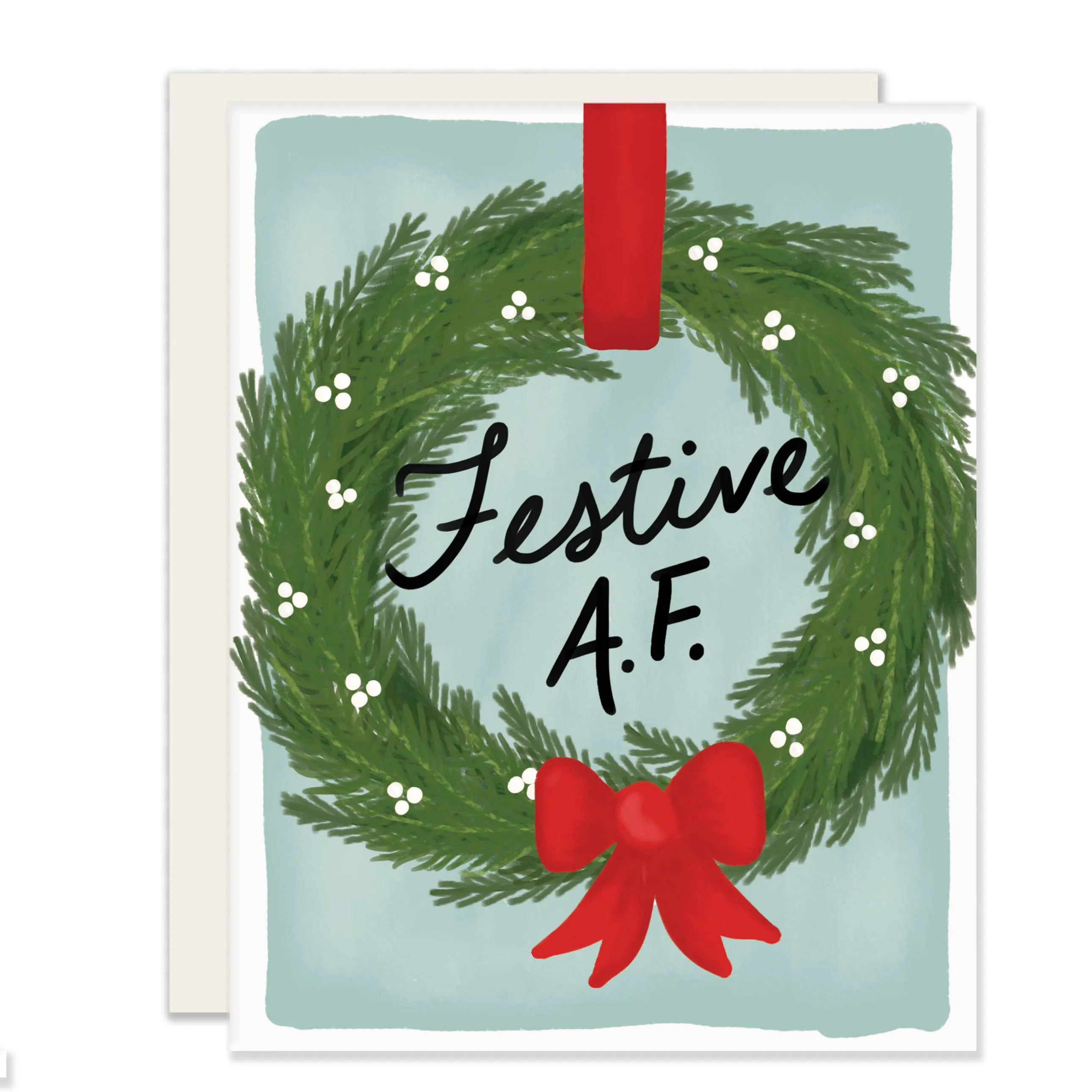Festive A.F. Christmas Card sold by Brightside Boutique