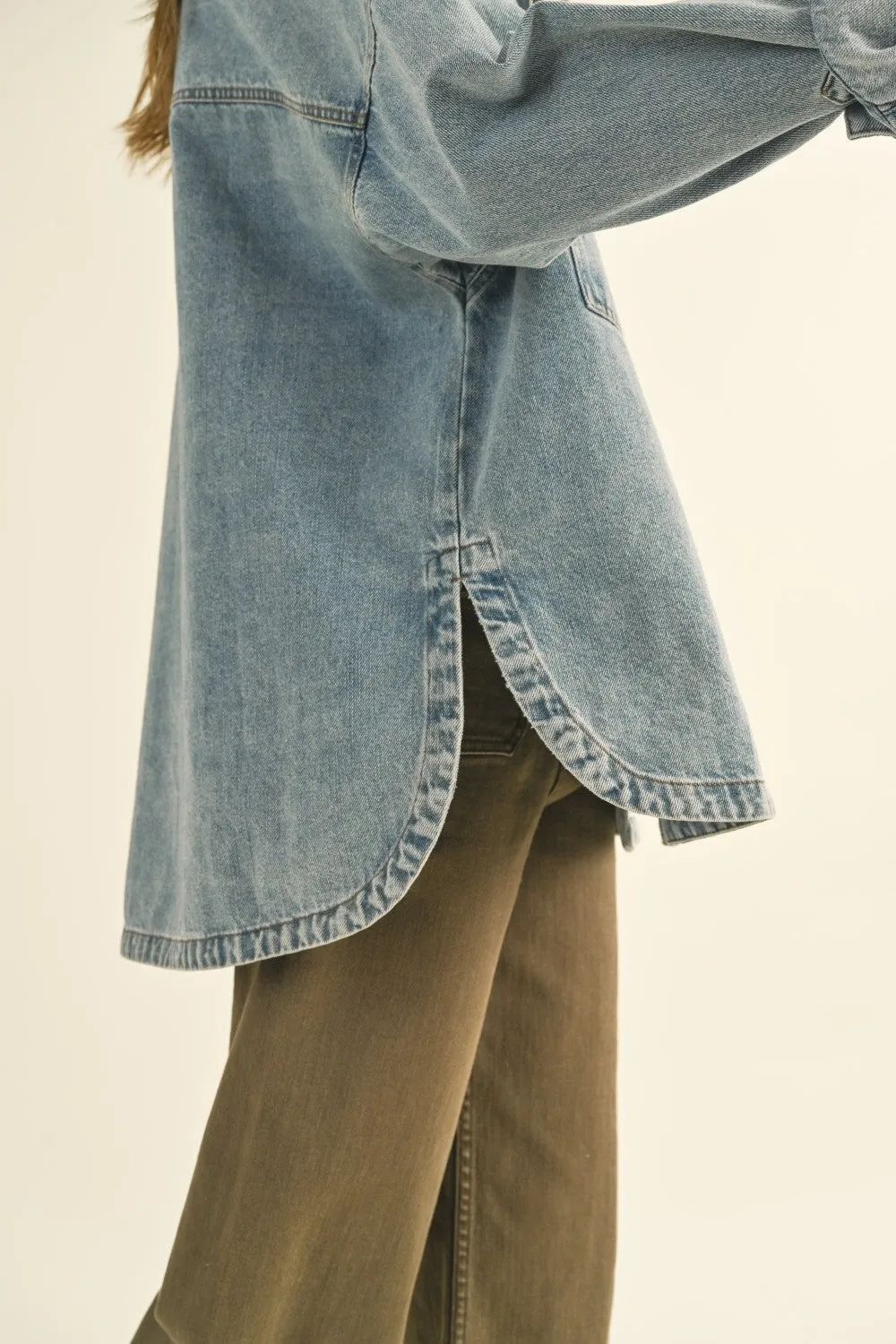 Concrete Wash Snap Shacket sold by Brightside Boutique product image thumbnail 5