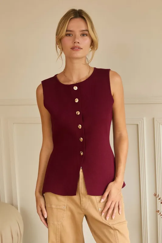 Morgan Peplum Knit Top sold by Brightside Boutique