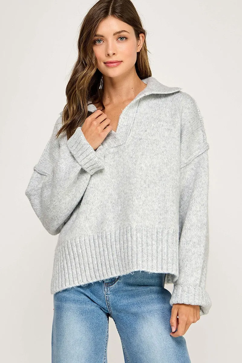 Regal Touch Polo Sweater sold by Brightside Boutique product image thumbnail 3
