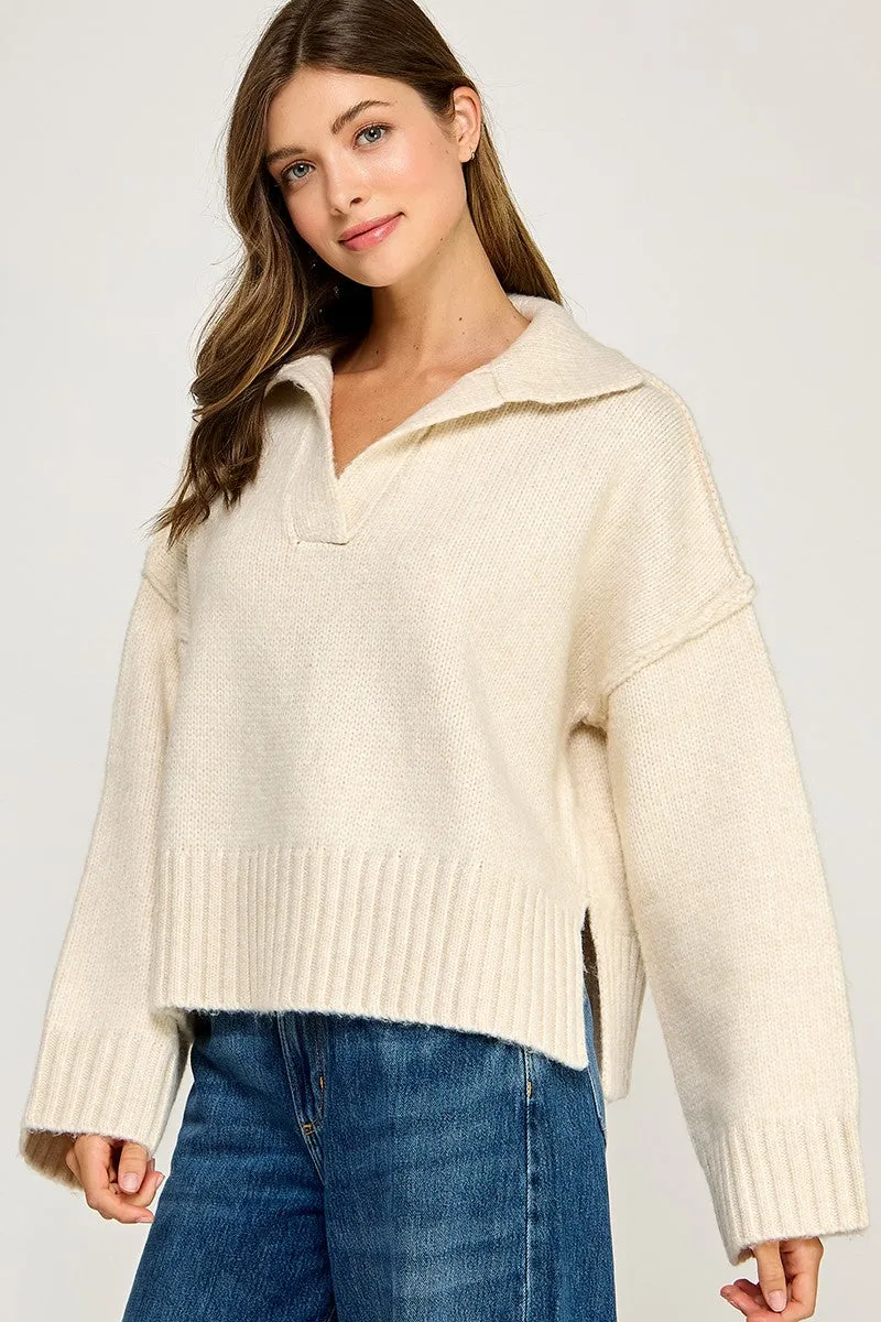 Regal Touch Polo Sweater sold by Brightside Boutique product image thumbnail 2